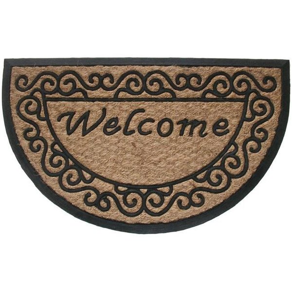 Geo Crafts Geo Crafts G129-tc Welcome Scroll 18 x 30 in. Pan Tuffcor Half Round Scroll Doormat G129-TC WELCOME SCROLL